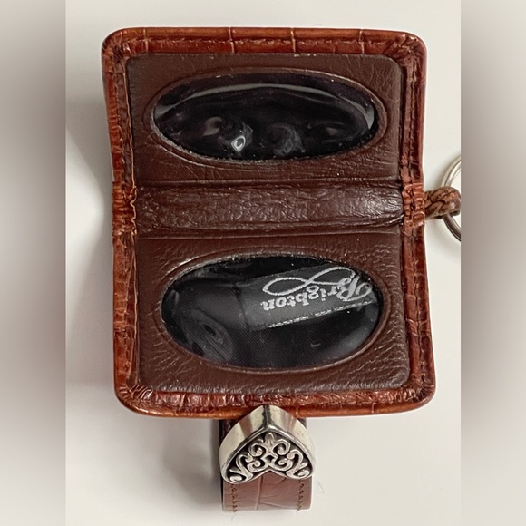 Vintage Brighton “One World” Faux-Croc Key Chain Purse Charm w/ Photo Locket - Picture 5 of 12